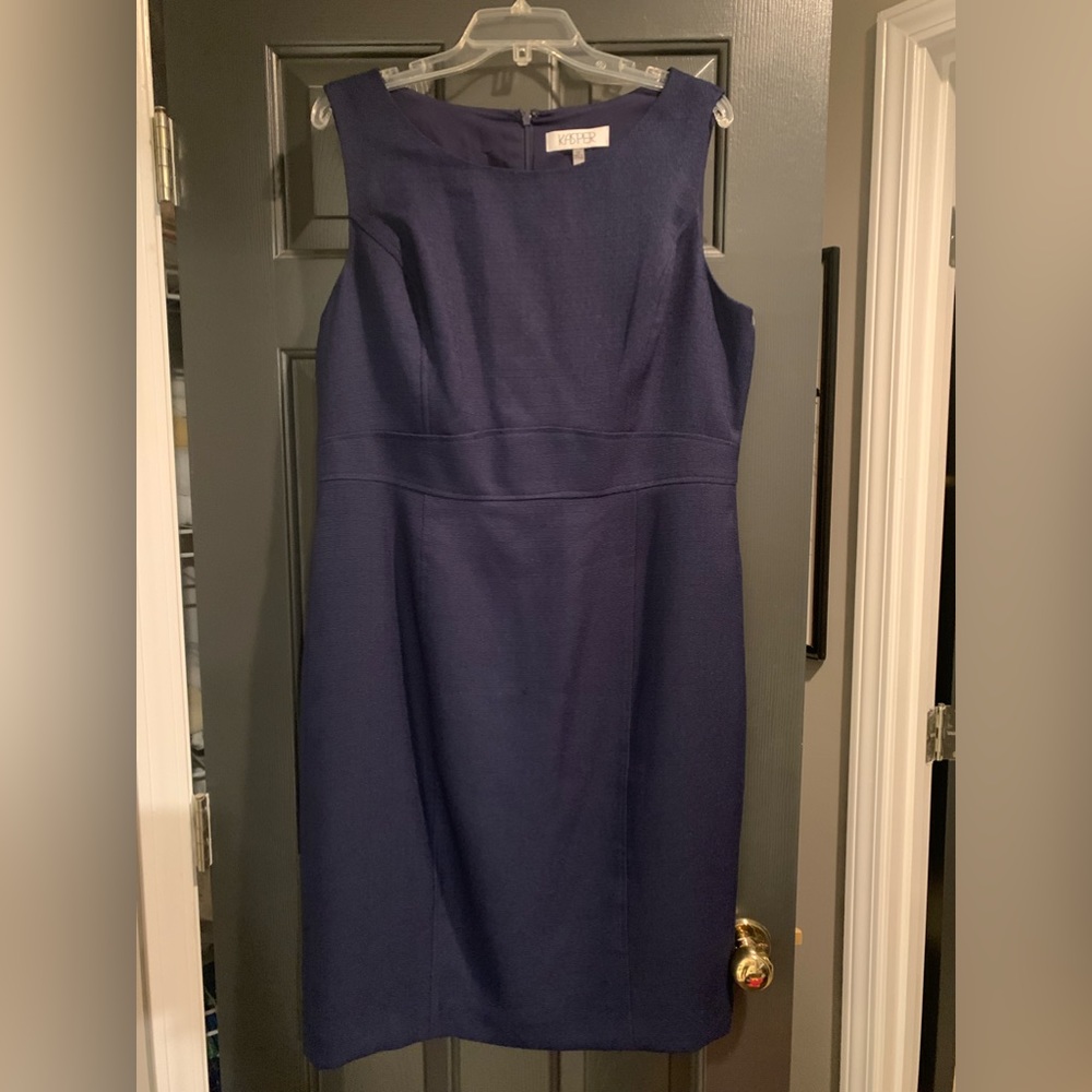 Kasper navy blue sheath dress. New, never worn